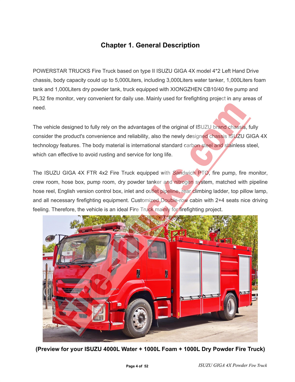 POWERSTAR ISUZU GIGA Dry Powder Fire Truck Manual export Nigeria POWERSTAR ISUZU GIGA Dry Powder Fire Truck Manual export Nigeria
