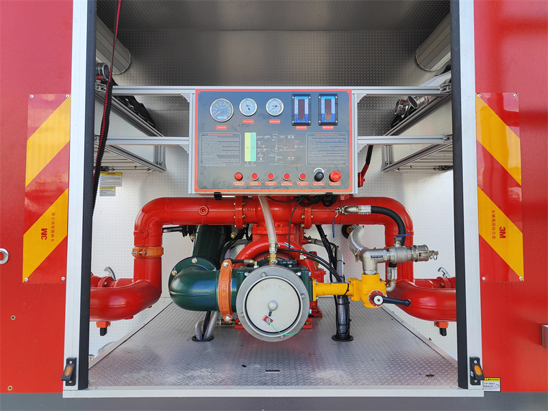 Rear pump room with multiple valves