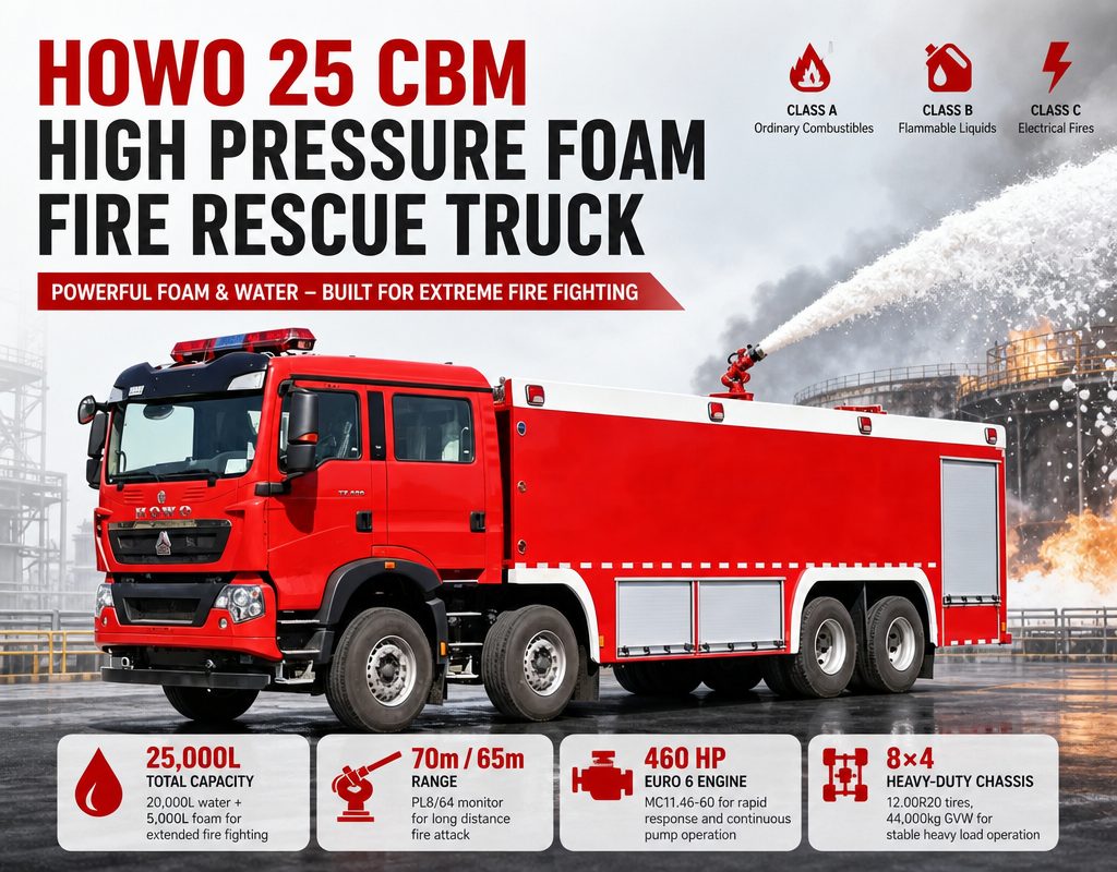 SITRAK HOWO 6000L Water Tank 2000L Foam Tank Wildland Fire Truck Albania