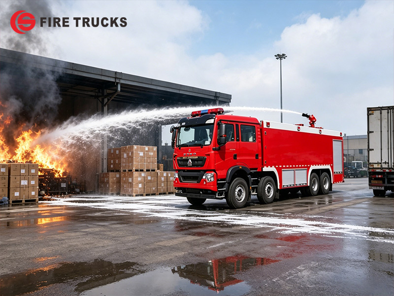 HOWO TX 8X4 25000L Foam Water Tender for Large Warehouse Fire Suppression