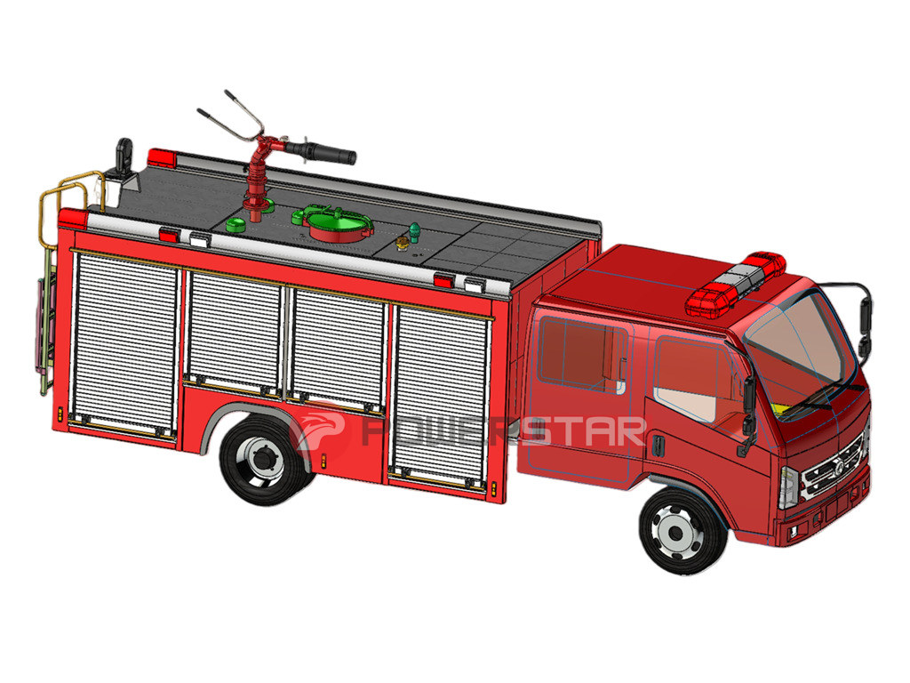 3D drawing of ISUZU AWD fire engine 3D drawing of ISUZU AWD fire engine