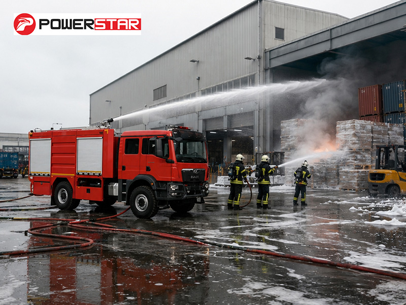 MAN TGM 4x4 High Pressure Foam Fire Truck 5000L Water Foam for Warehouse Fire Fighting and Logistics Center Fire Emergency in Philippines