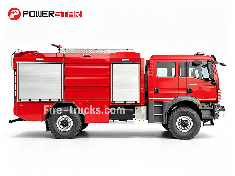 MAN TGM 18.290 4x4 Heavy Duty Foam Fire Truck 5500L Water Foam Automatic Transmission for Dubai Vehicle Fire Rescue and Car Accident Emergency