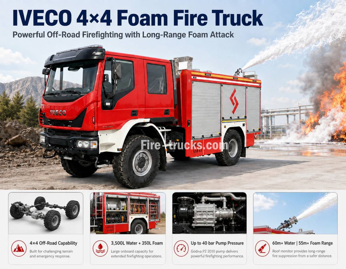 IVECO ML 150E24WS 4x4 Heavy Duty Foam Fire Truck 3850L Water Foam Automatic Transmission for Dubai Vehicle Fire Rescue and Car Accident Emergency IVECO ML 150E24WS 4x4 Heavy Duty Foam Fire Truck 3850L Water Foam Automatic Transmission for Dubai Vehicle Fire Rescue and Car Accident Emergency