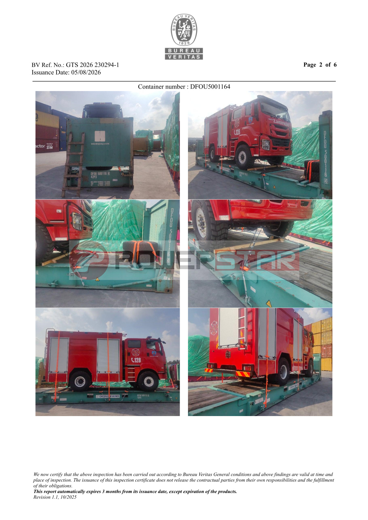 FIRE TRUCKS Lashing and securing inspection survey supervision