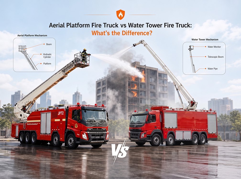 Truk Pemadam Kebakaran Platform Udara vs Truk Pemadam Kebakaran Menara Air: Apa Perbedaannya?